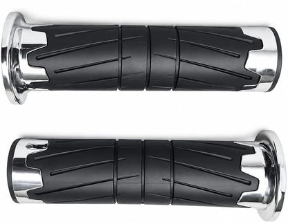 Premium Chrome Finish Handle Bar Grip - Front View (1 Pair)